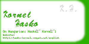 kornel hasko business card